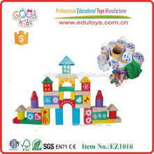 EZ1010 100pcs Colorful Printed DIY Toy Children Wooden Bricks for sale